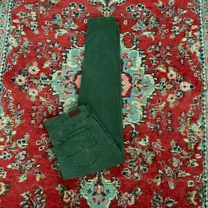 AG The Abby Ankle Mid Rise Super Skinny  Jeans TRENDING POP OF MILITARY GREEN